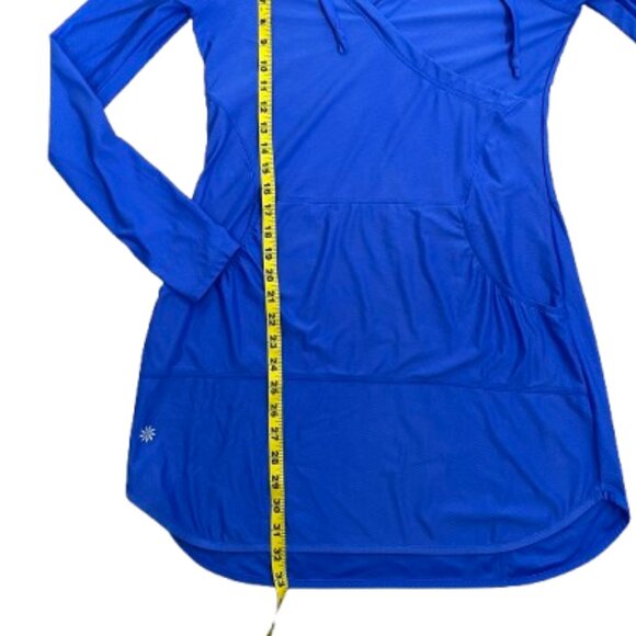 Athleta Wick It Wader Swim Cover Up Hooded Dress Size M Royal Blue - Picture 10 of 11